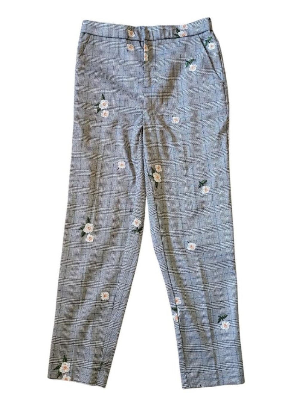 Forever 21 plaid embroidered pants size S